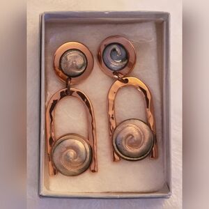 Elegant Swirl Drop Statement Earrings (pierced/post backing)